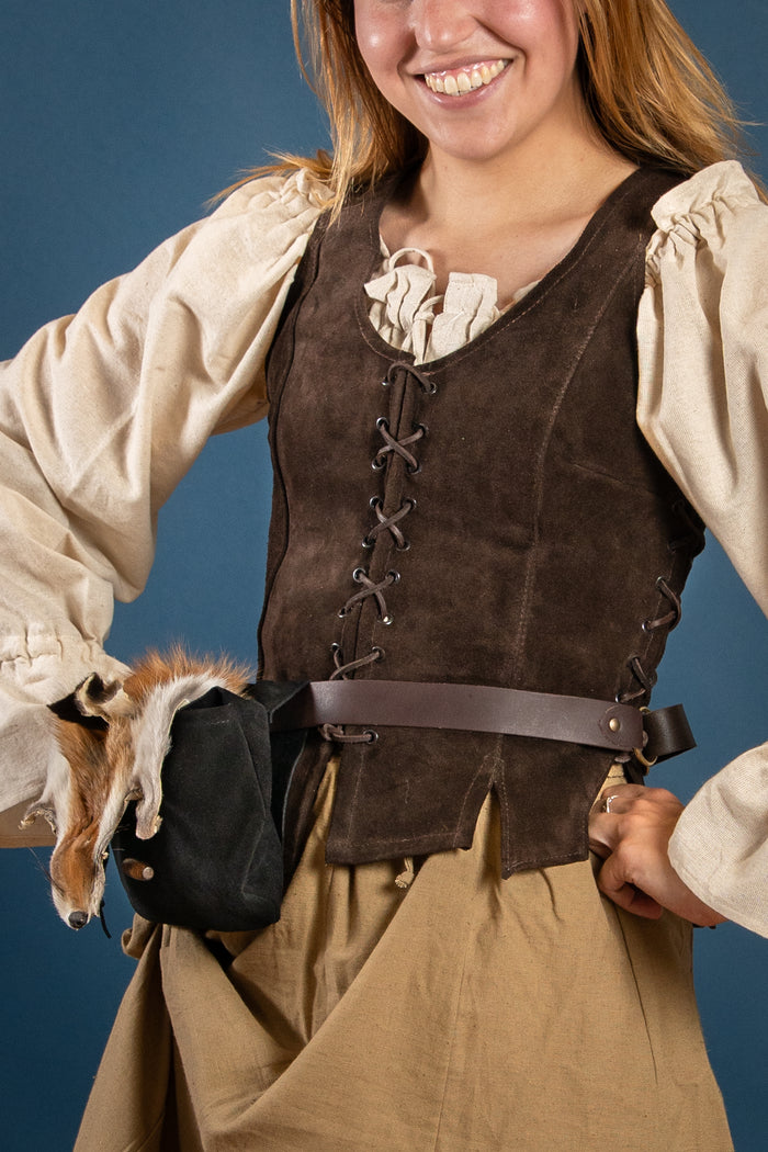 Cathy ladies doublet, suede, brown