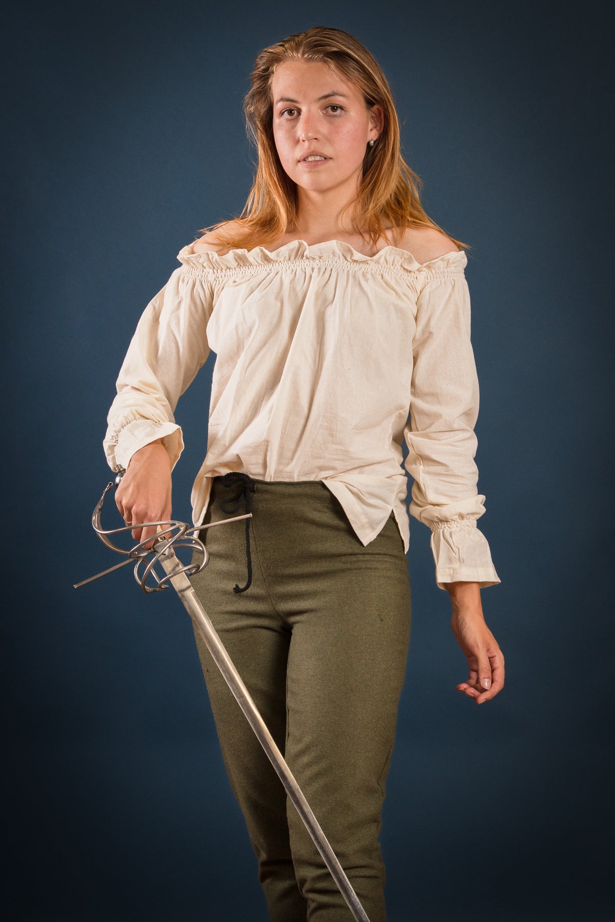 Ladies trousers Skjoldehamm, olive green, wool mix