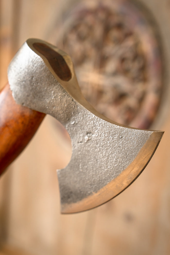 Traditional wood chopping axe, semi-sharp