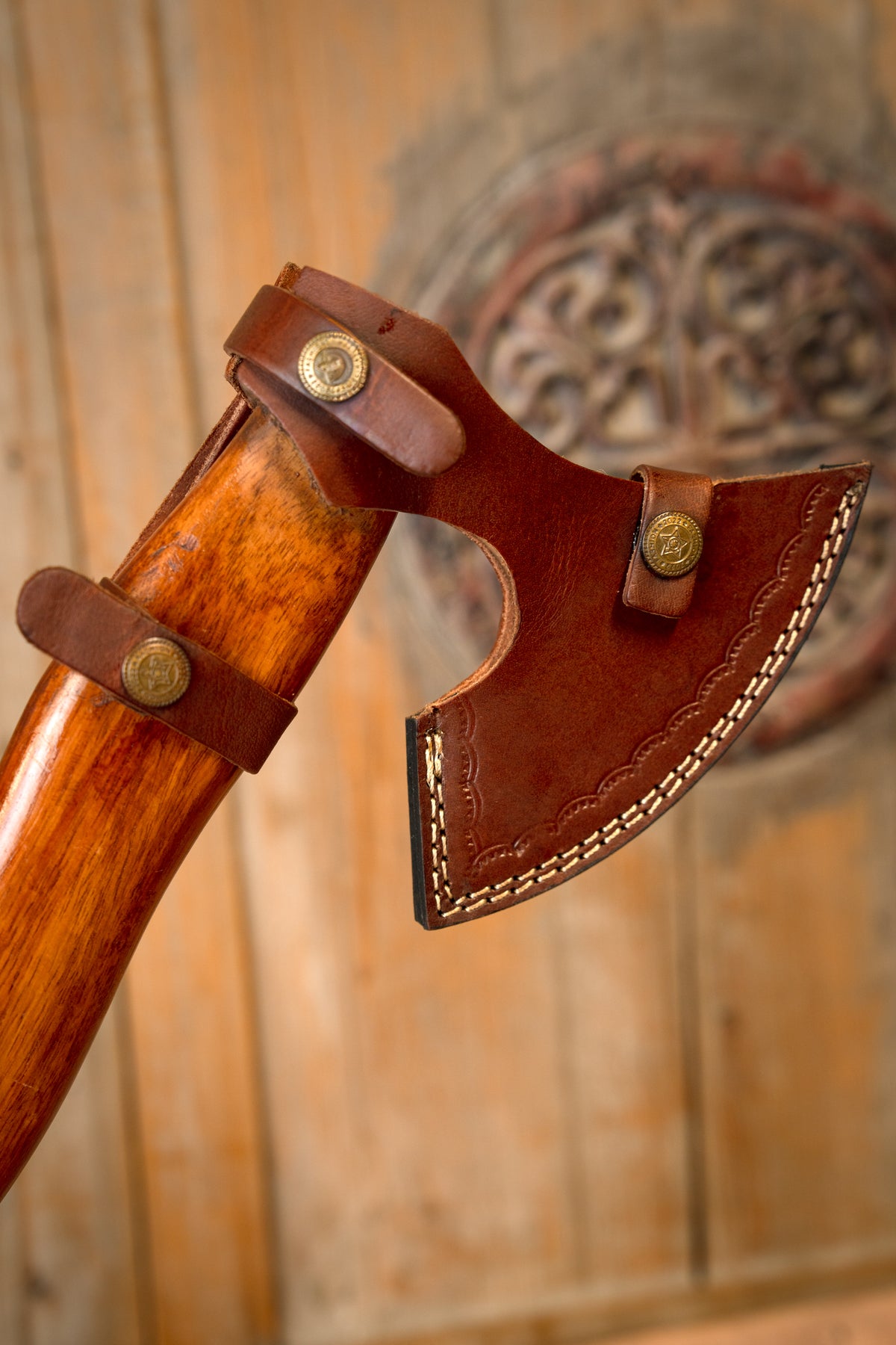 Traditional wood chopping axe, semi-sharp