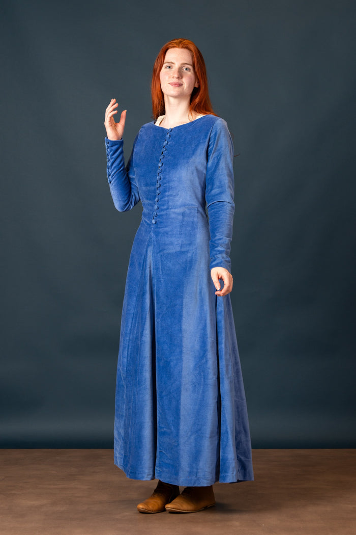 Cotehardie Colette, velvet, blue