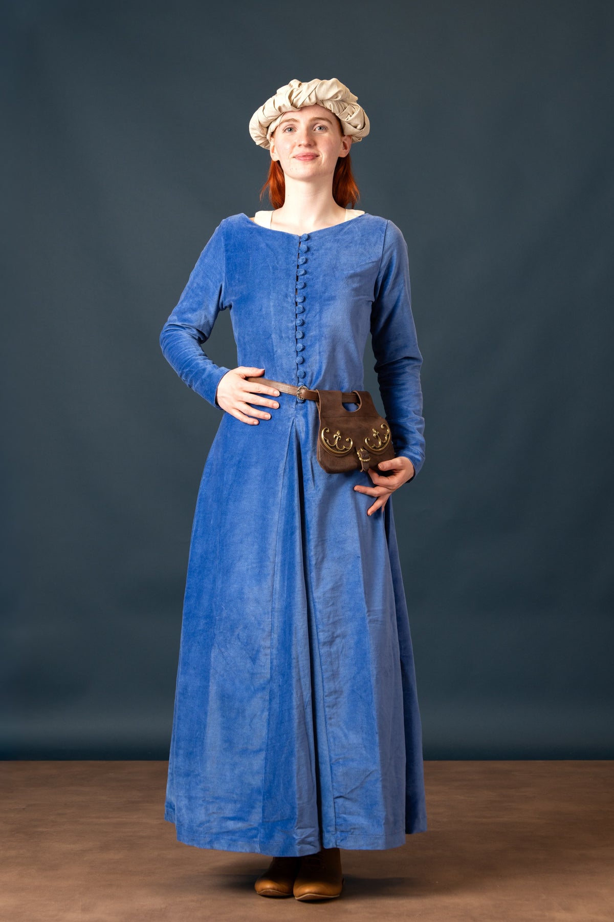 Cotehardie Colette, velvet, blue