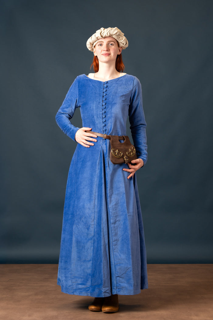 Cotehardie Colette, velvet, blue
