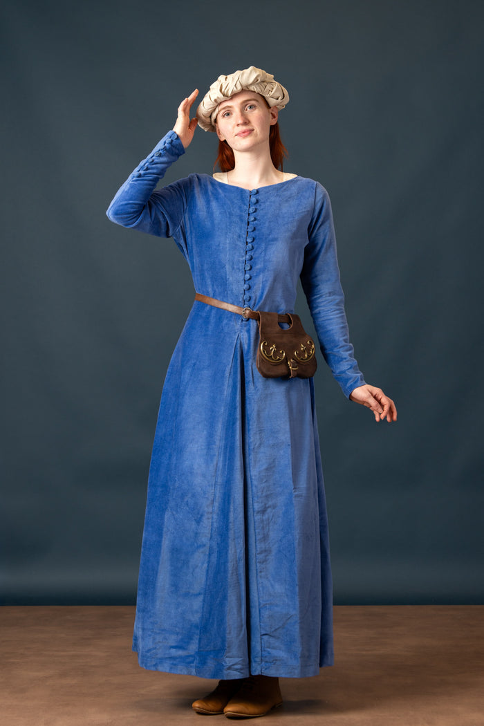 Cotehardie Colette, velvet, blue