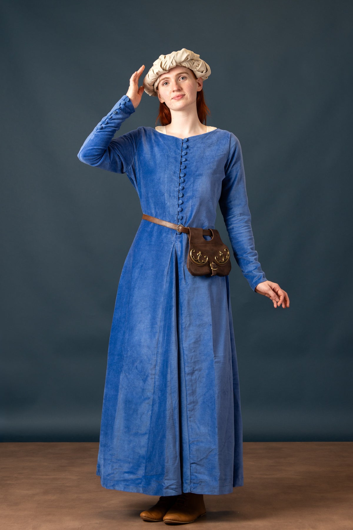 Cotehardie Colette, velvet, blue