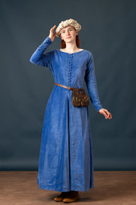 Cotehardie Colette, velvet, blue
