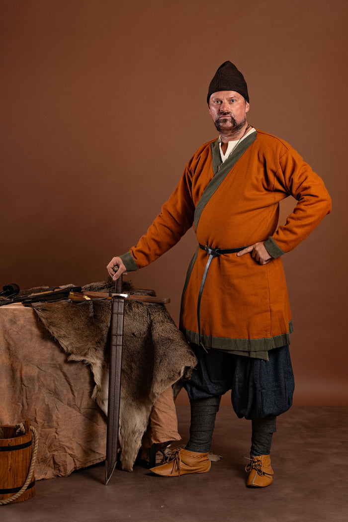 Viking trousers Oseberg, wool mix, blue
