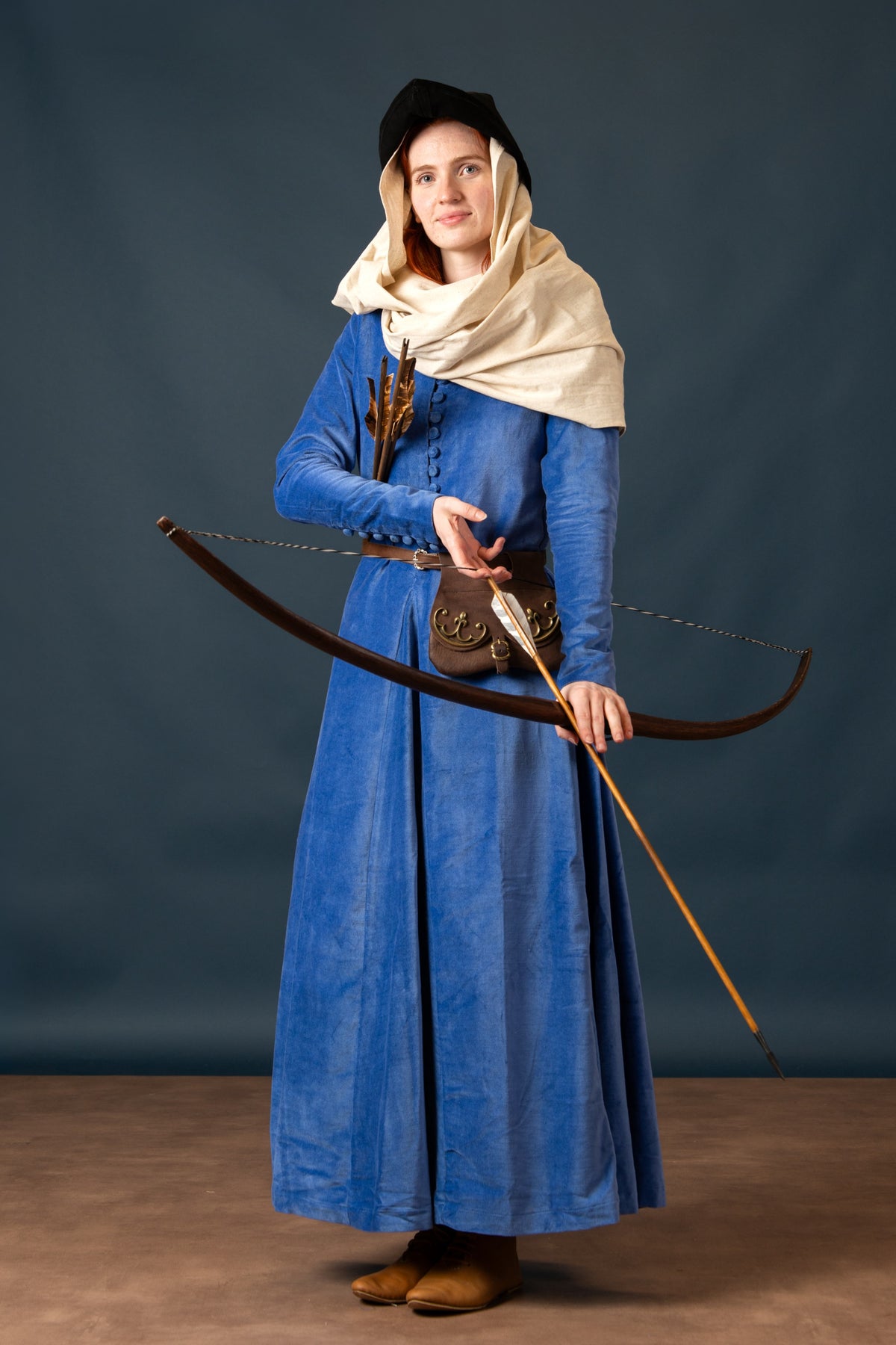 Cotehardie Colette, velvet, blue