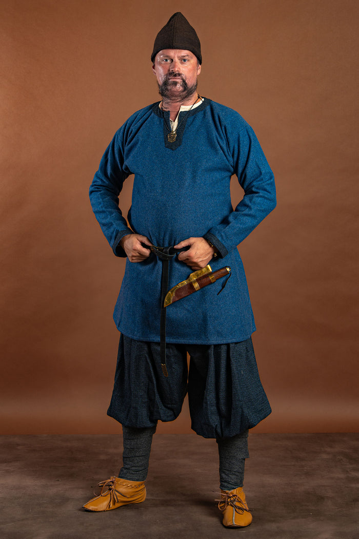 Viking tunic Guthrum, wool, blue