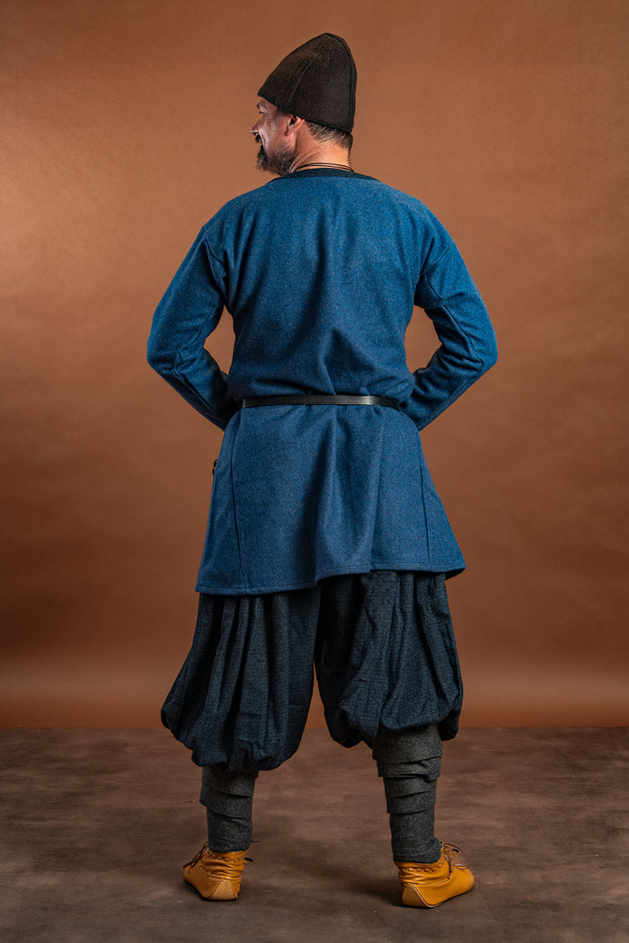 Viking tunic Guthrum, wool, blue