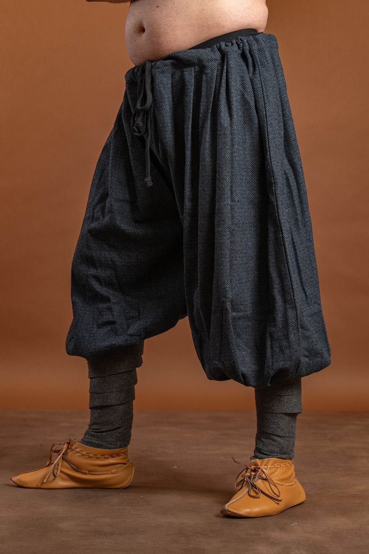 Viking trousers Oseberg, wool mix, blue