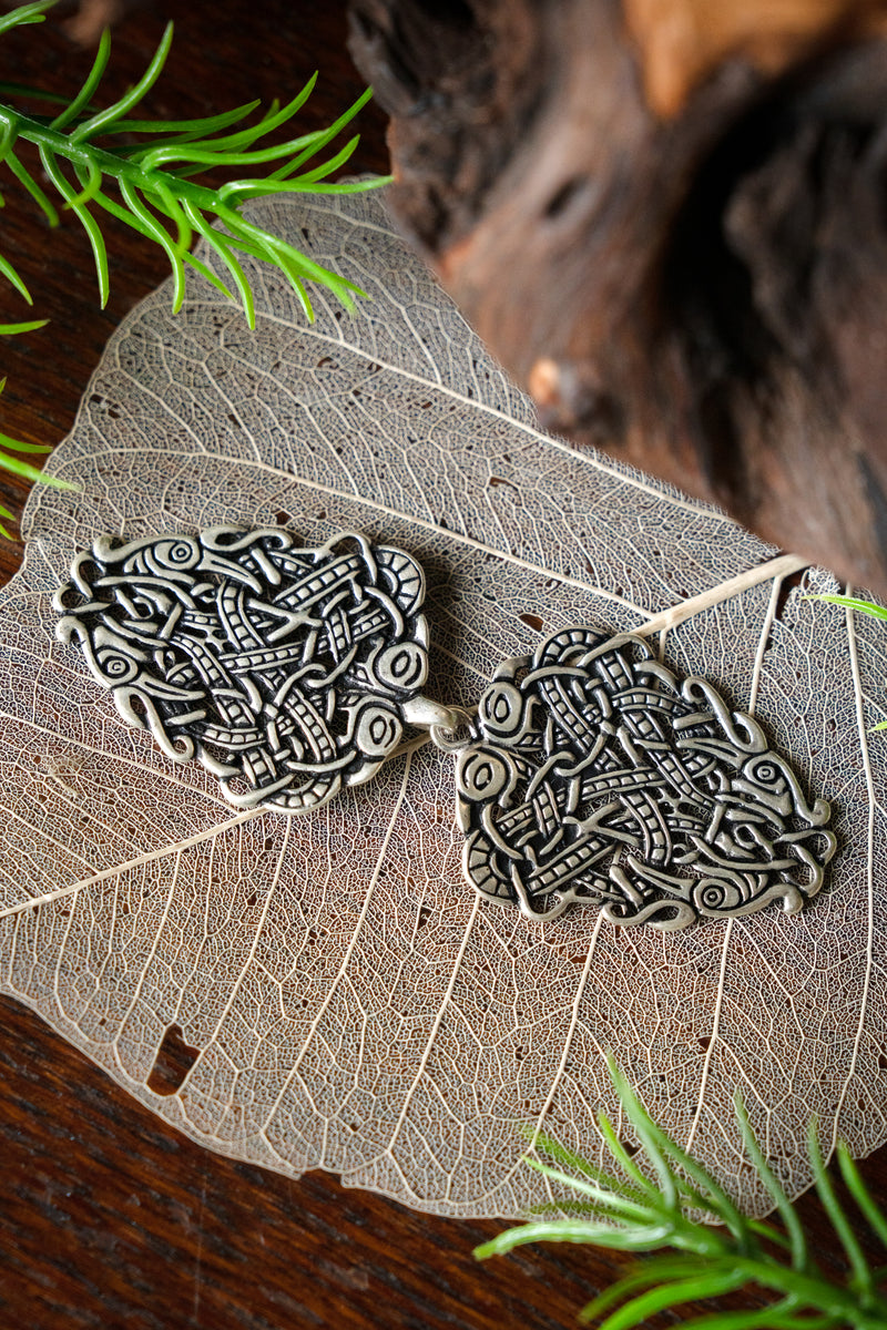 Fermeture de manteau irlandaise, bronze argenté