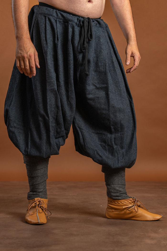 Viking trousers Oseberg, wool mix, blue