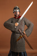 Hauberk, flache Ringe, runde Nieten, 8 mm