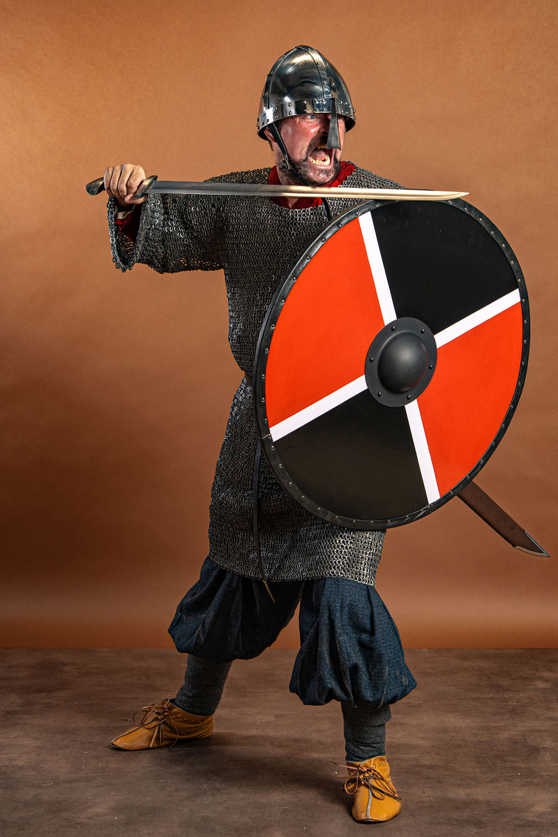 Hauberk, flache Ringe, runde Nieten, 8 mm