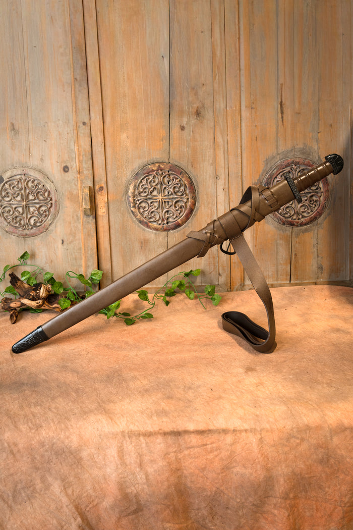 Viking sword Bjorn with deluxe scabbard, semi-sharp