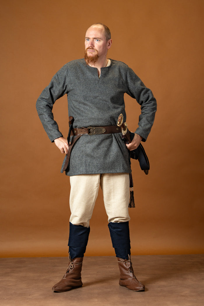 Viking tunic Lodin, dark gray, wool blend