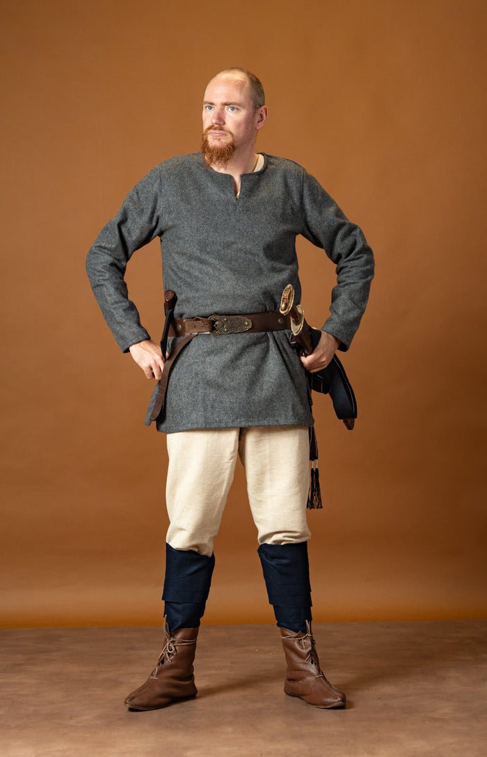 Viking tunic Lodin, dark gray, wool blend