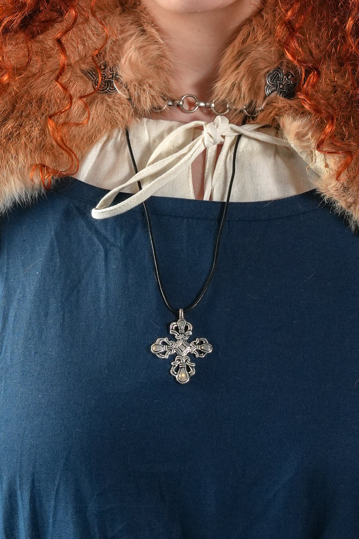 Viking cross amulet Slagelse, silvered bronze