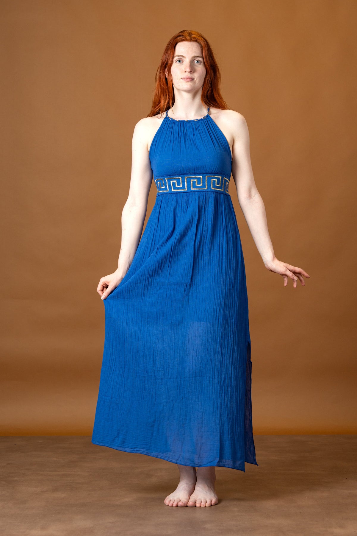 Goddess dress Circe, blue