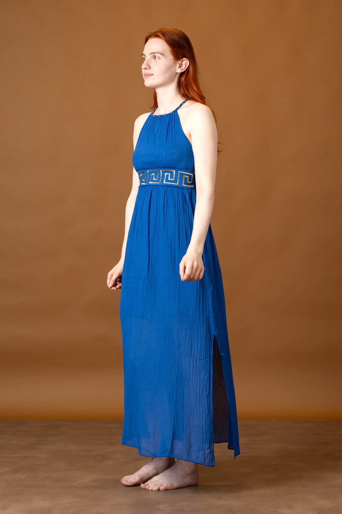 Goddess dress Circe, blue