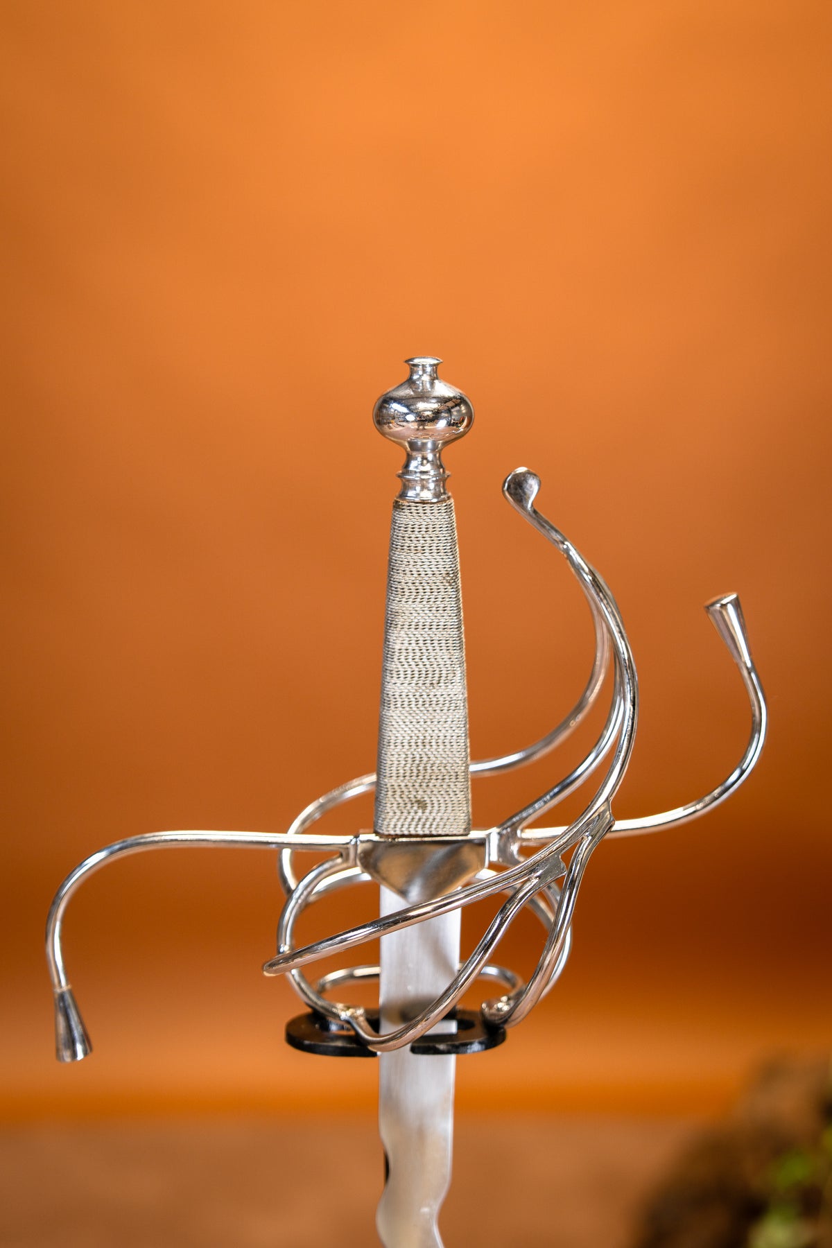 Rapier with flamberge blade, semi-sharp