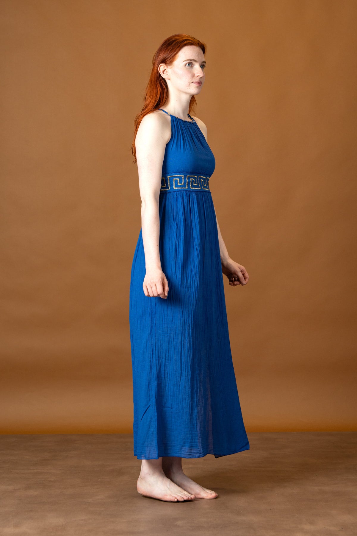 Goddess dress Circe, blue