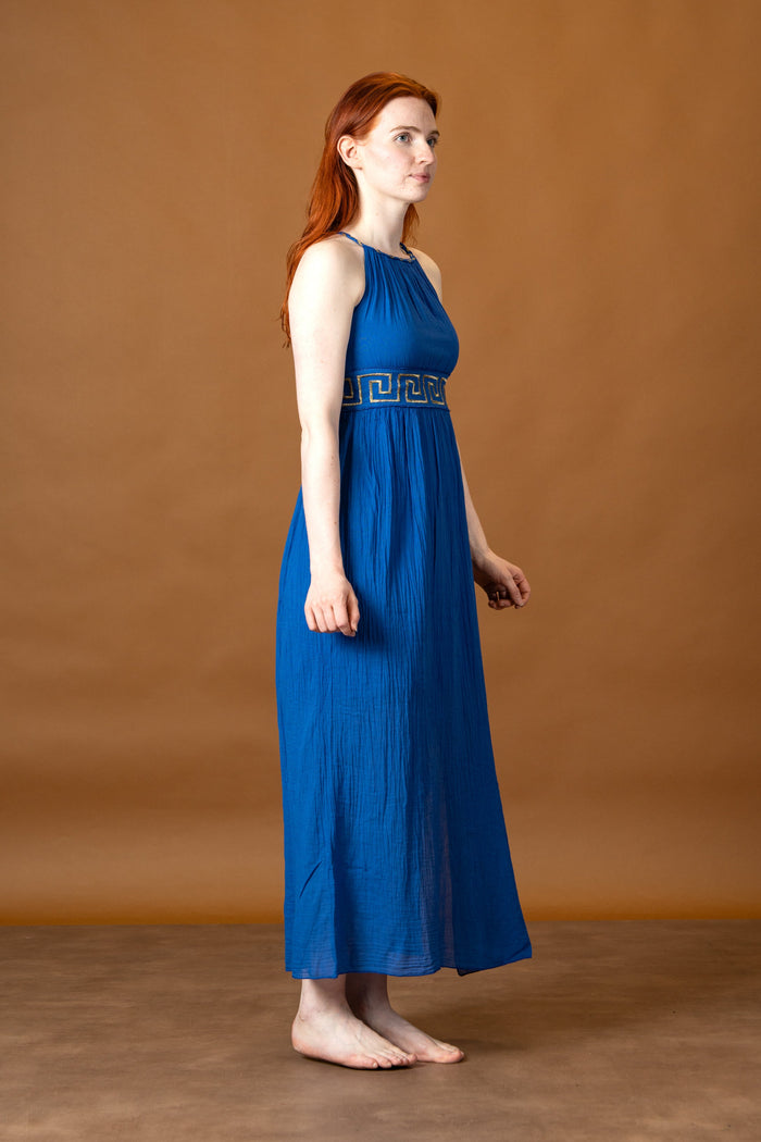 Goddess dress Circe, blue