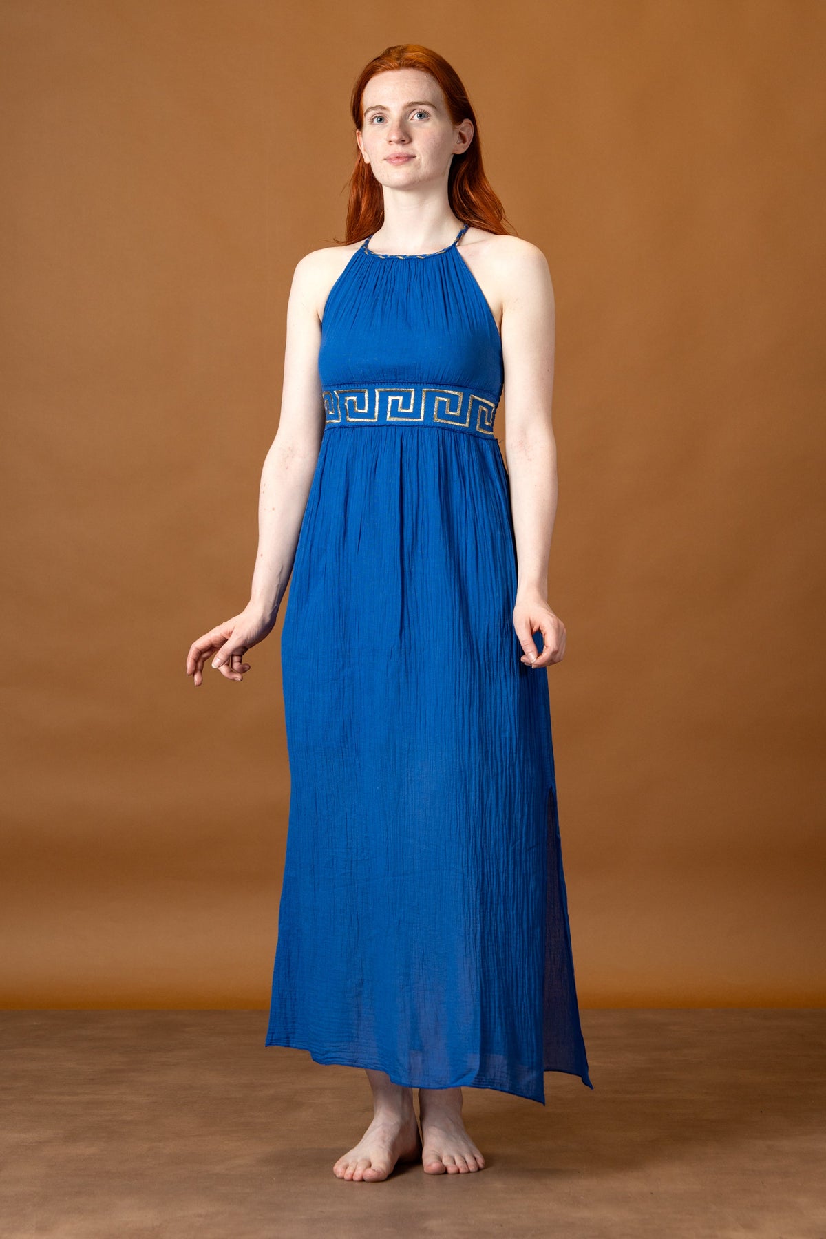 Goddess dress Circe, blue