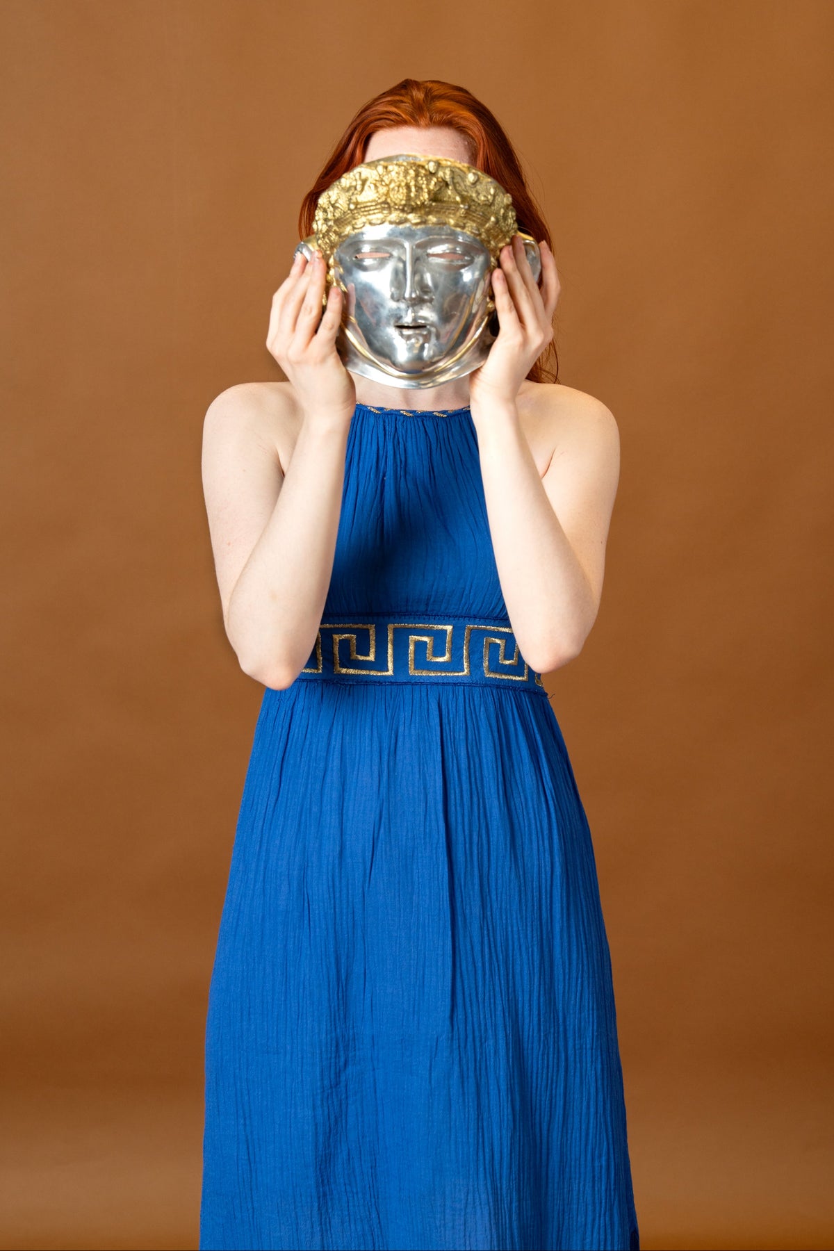 Goddess dress Circe, blue