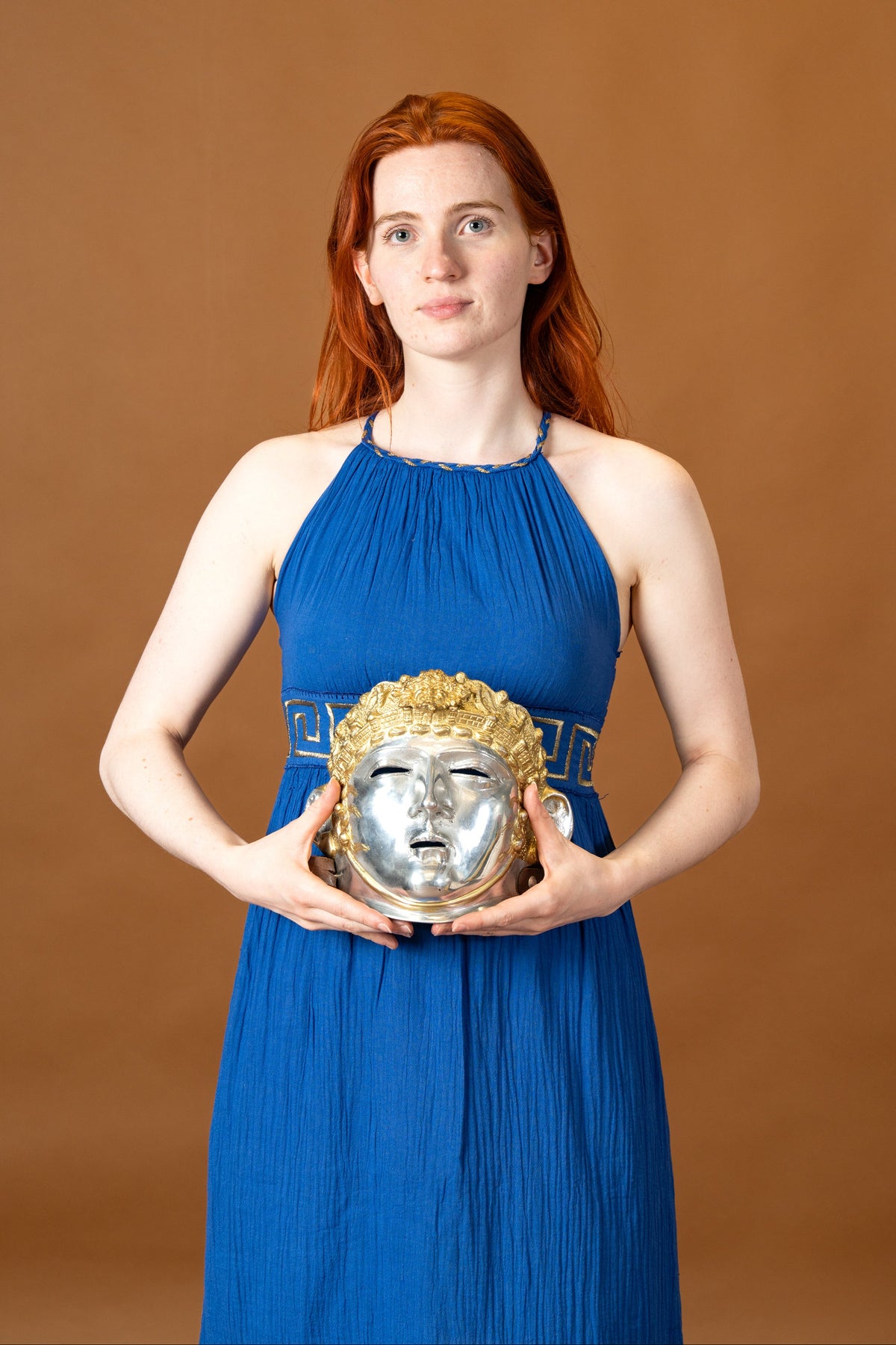 Goddess dress Circe, blue