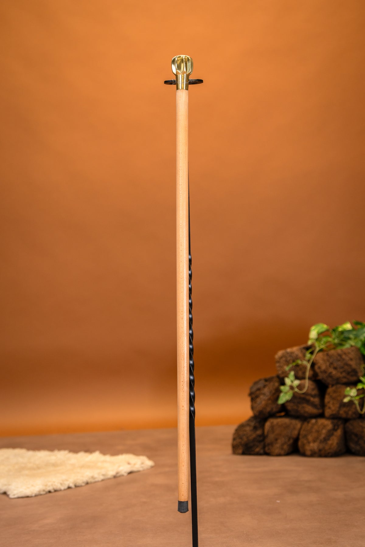 Wooden cane with mace