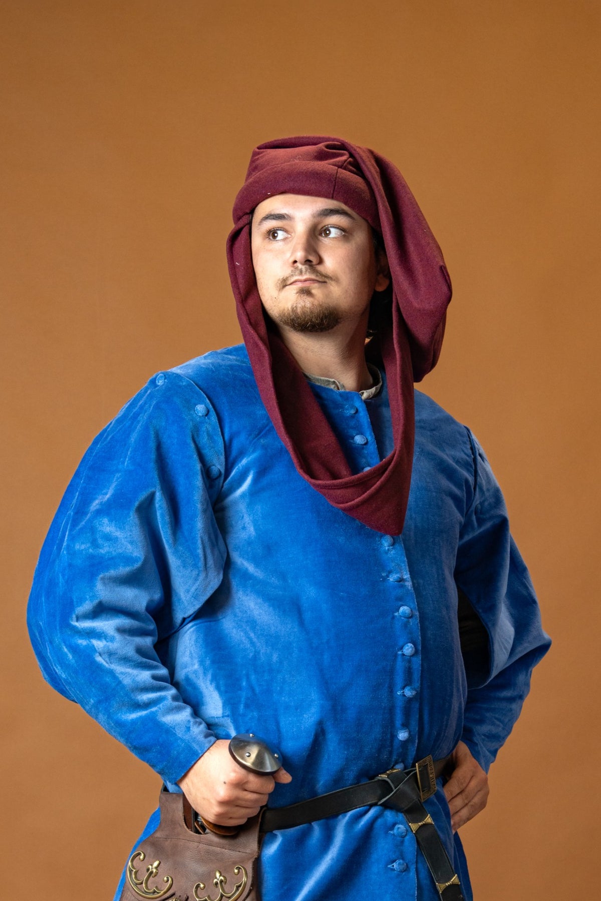 Chaperon Rogier van der Weyden, wool blend, burgundy