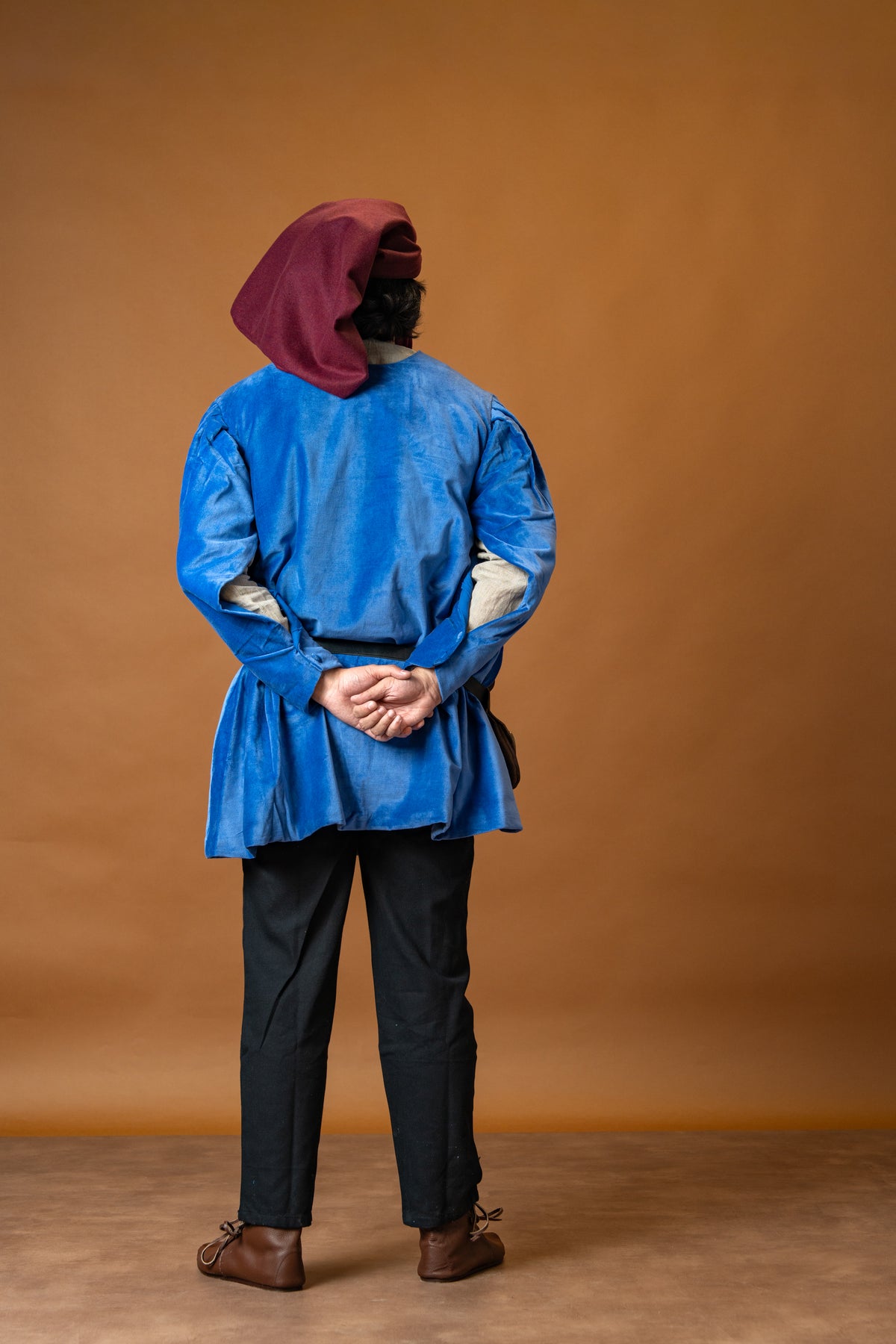 Houppelande Cesare, velvet, blue
