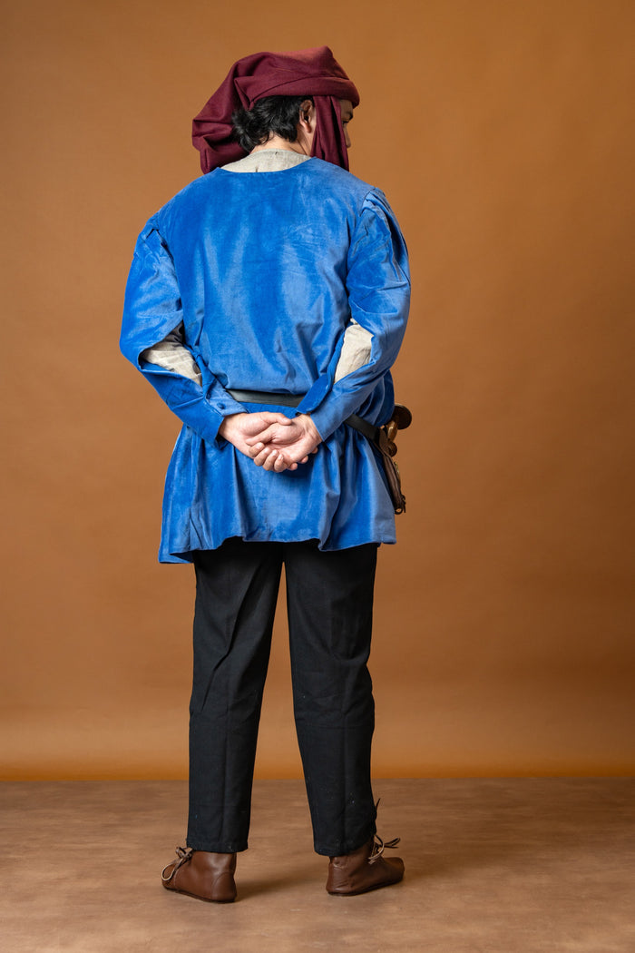 Houppelande Cesare, velvet, blue