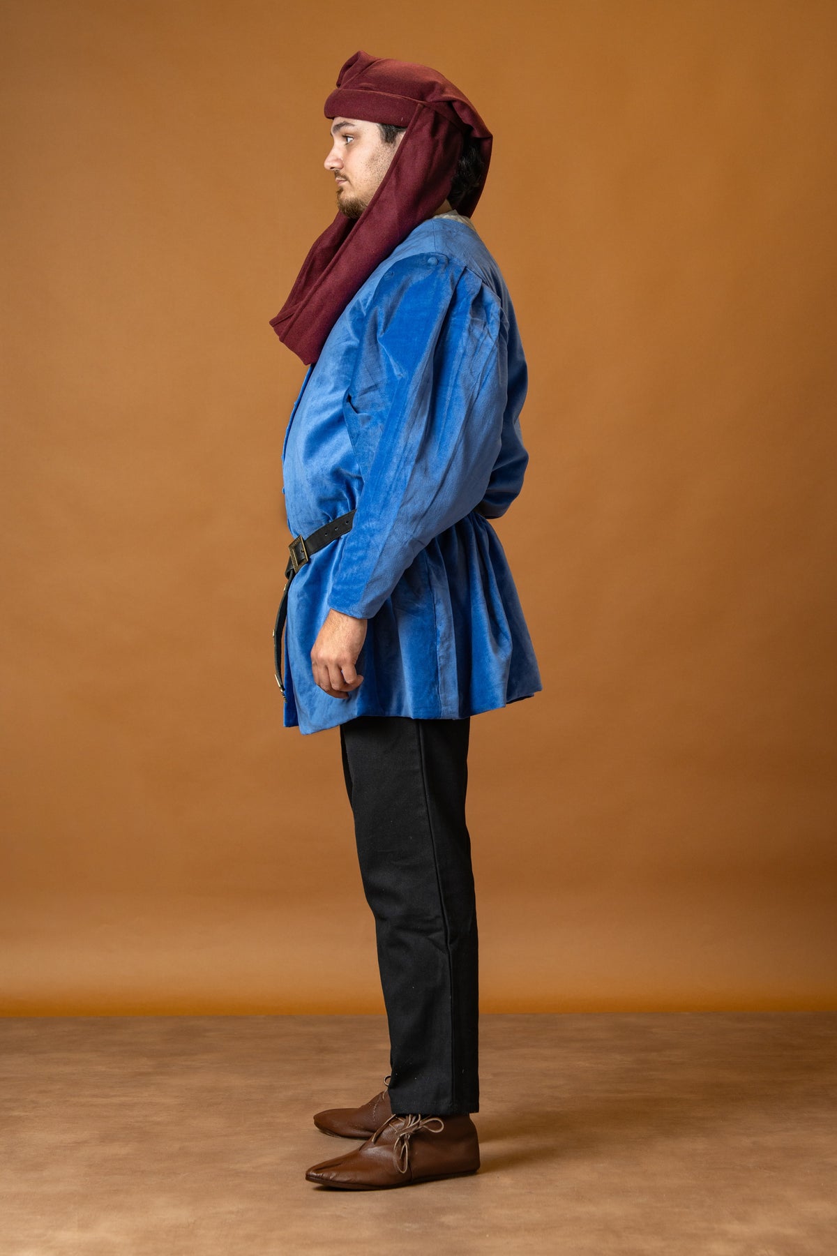 Houppelande Cesare, velvet, blue