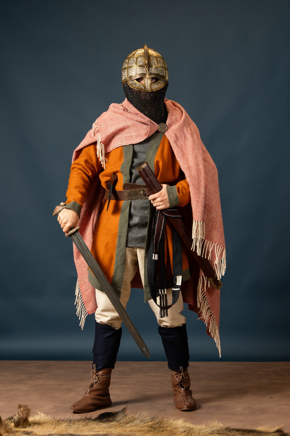 Kaftan Farman, wool, orange