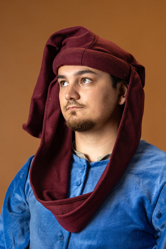 Chaperon Rogier van der Weyden, wool blend, burgundy
