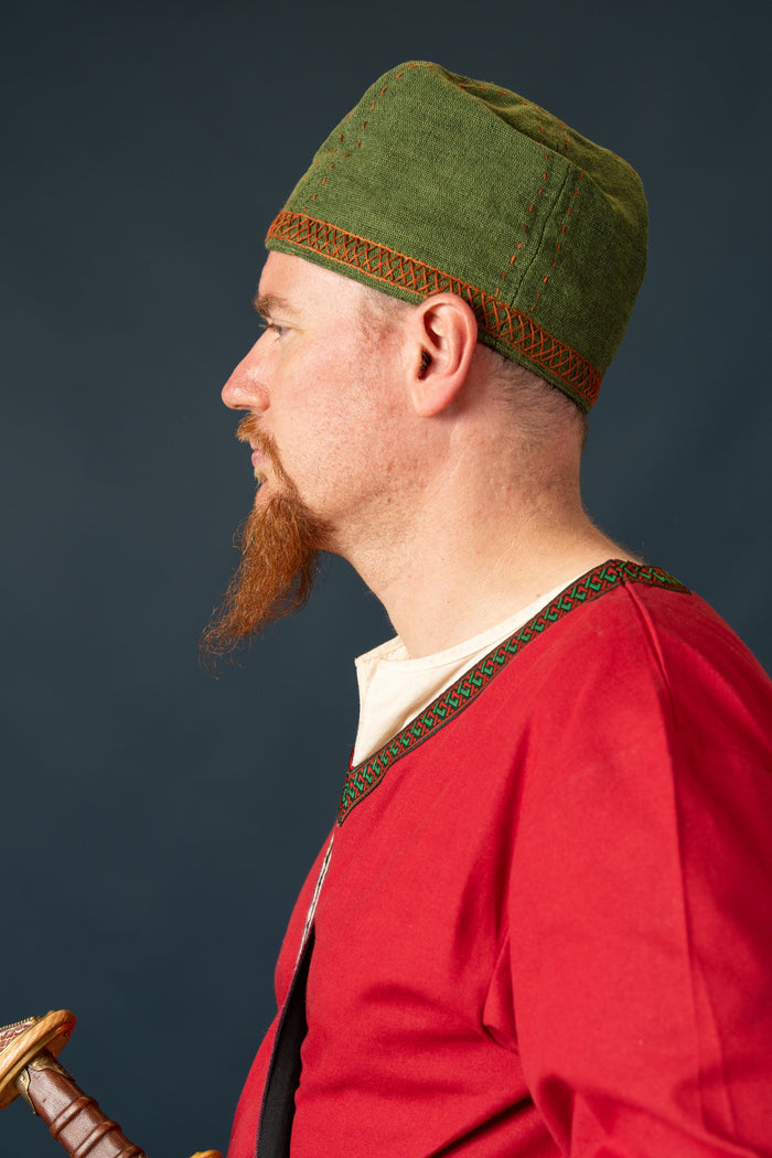 Embroidered Viking hat Ulf, green