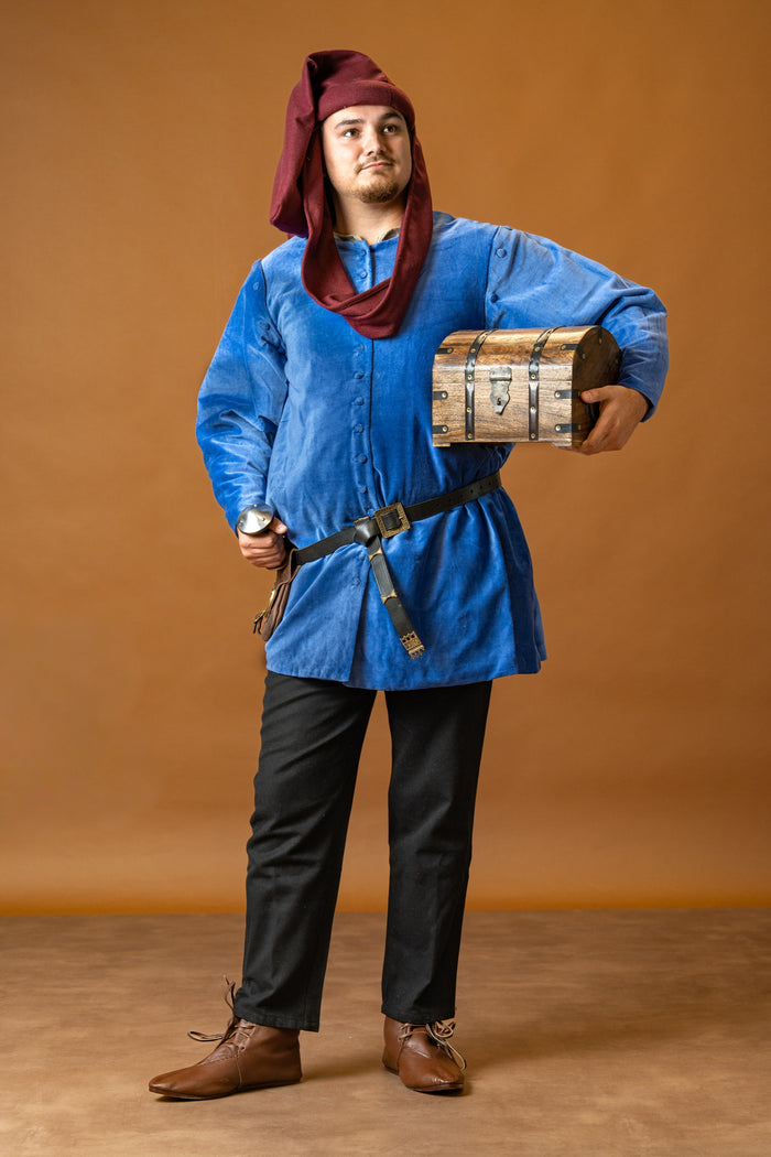 Houppelande Cesare, velvet, blue