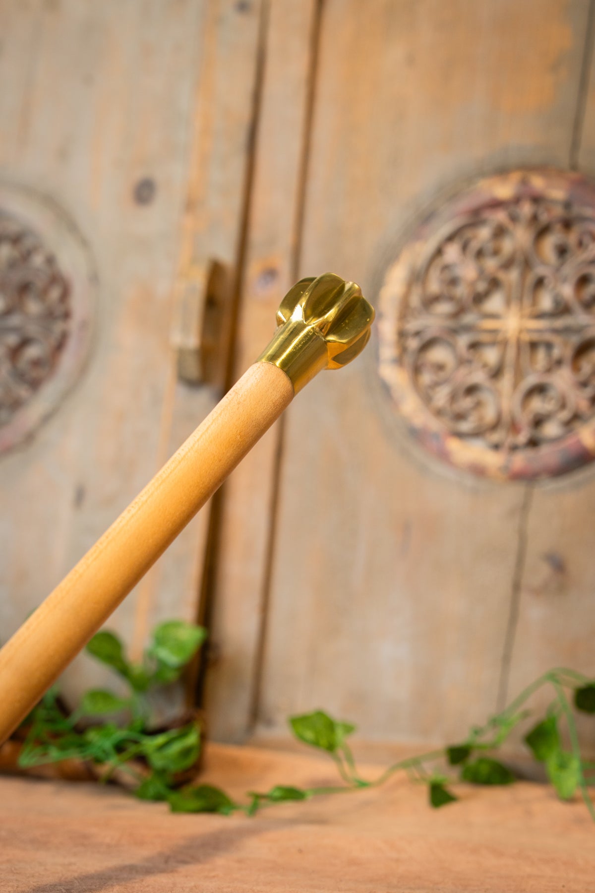 Wooden cane with mace