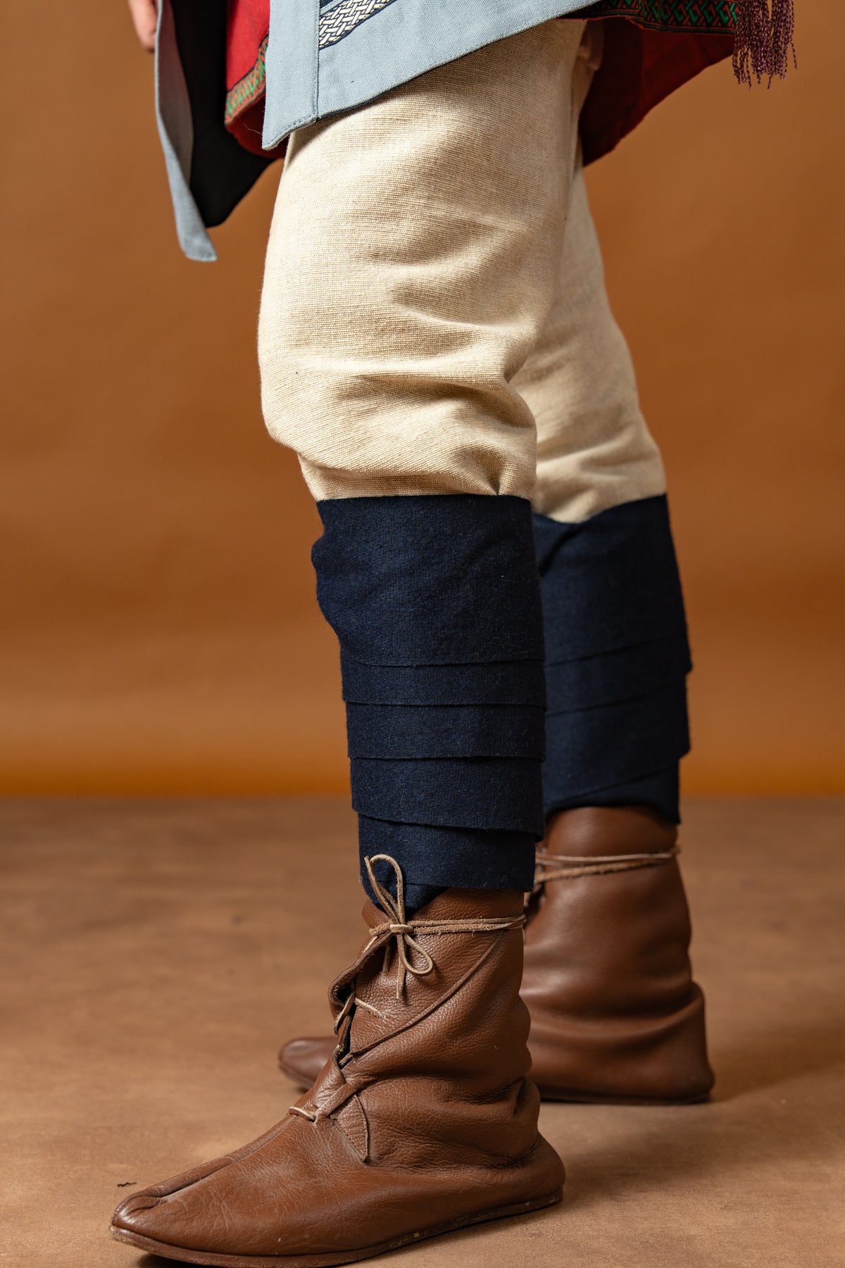 Leg wrappings Aki, blue, wool mix