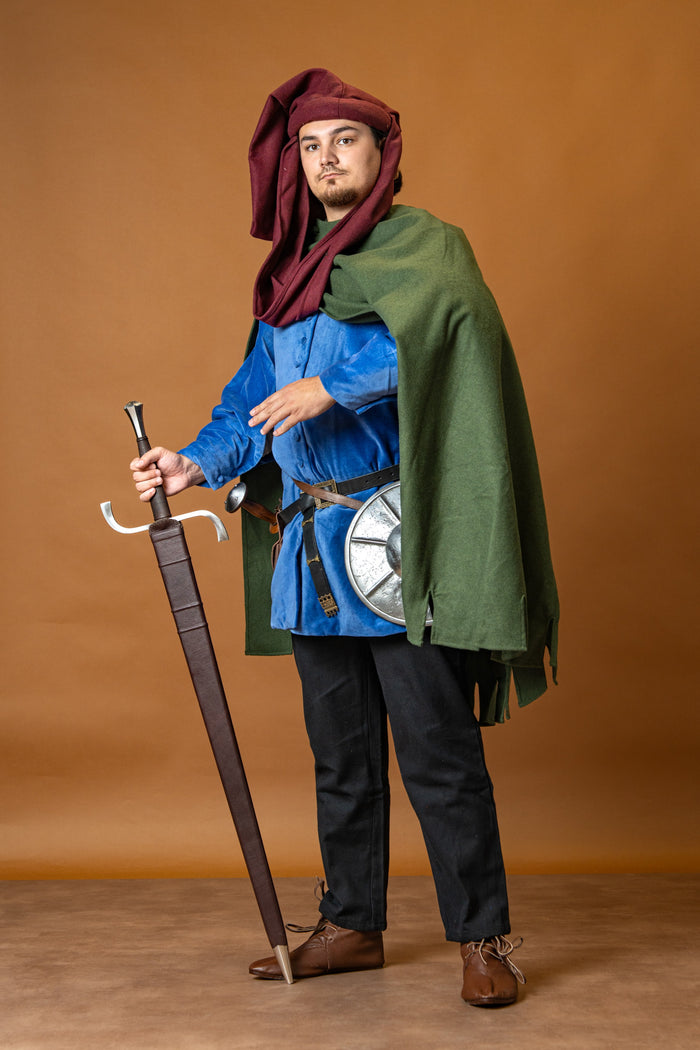14th century cloak Bockstenman, heuke, wool, green