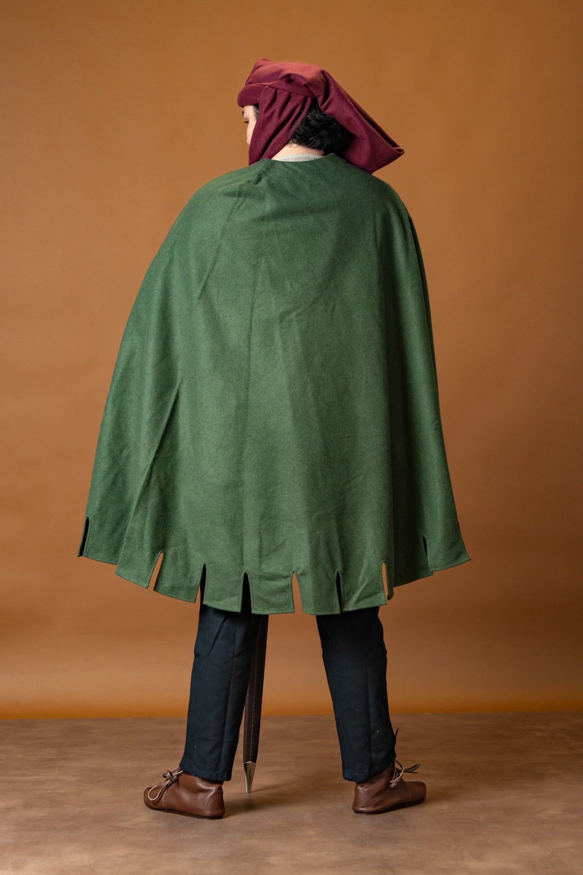 14th century cloak Bockstenman, heuke, wool, green