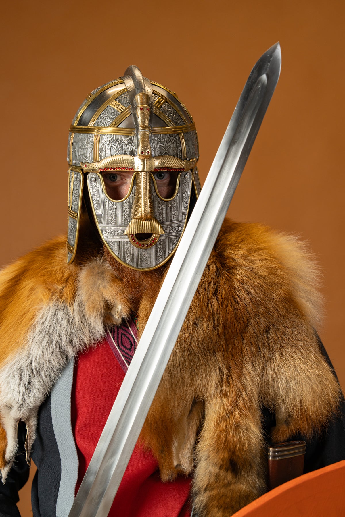 Sutton Hoo sword with enamel, semi-sharp