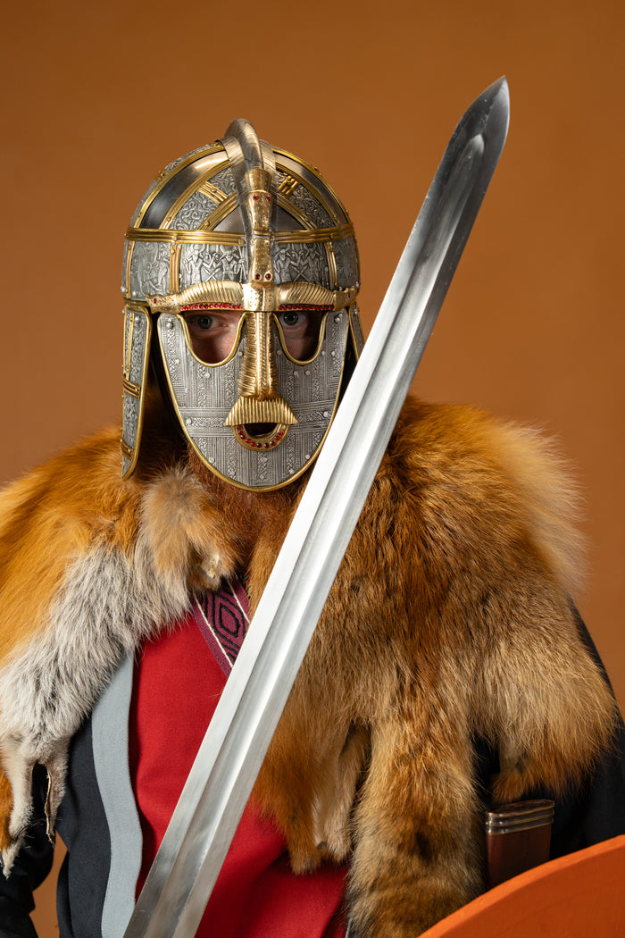 Sutton Hoo sword with enamel, semi-sharp