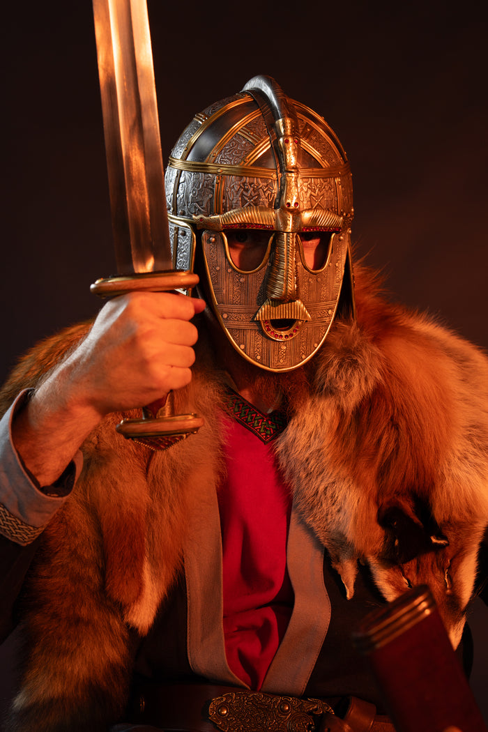 Sutton Hoo sword with enamel, semi-sharp