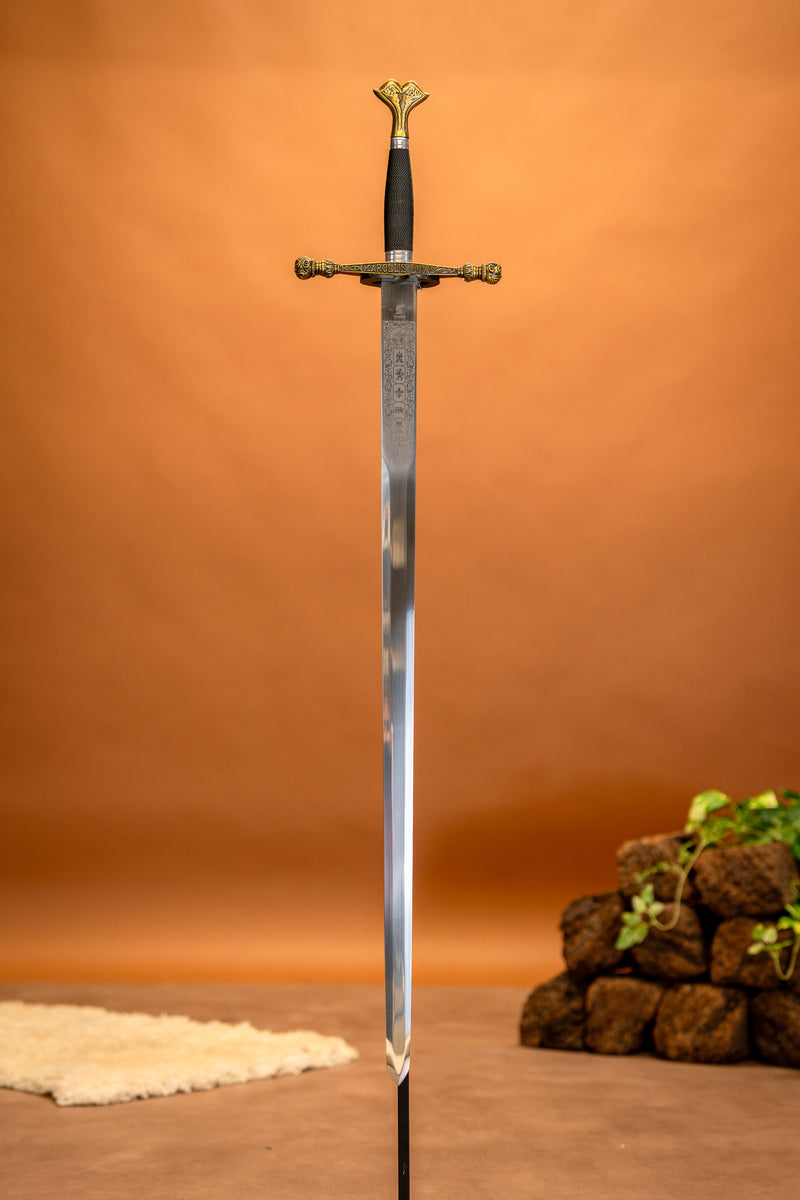 Spada di Carlo V con fodero, semi-affilata