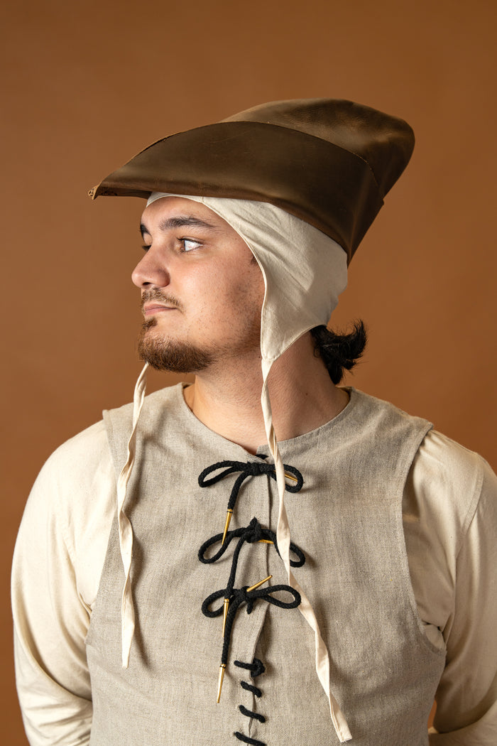 14th-15th century pourpoint, linen, natural 