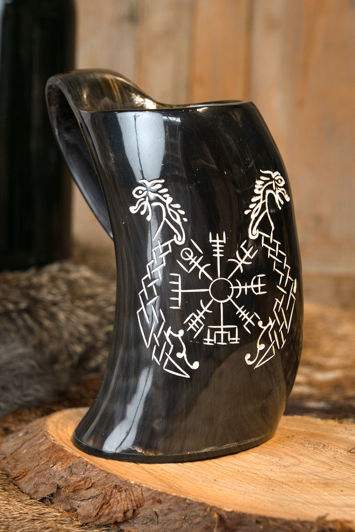 Viking horn mug Jormungandr, 500-650 ml
